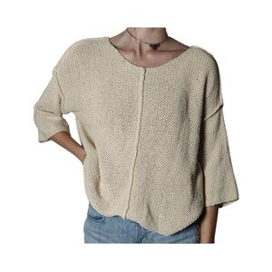 Arie Knitted 3/4 Length BeigeSweater Size Small​